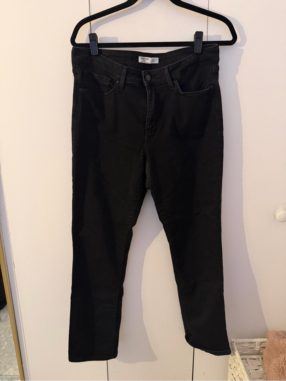 Black High-Rise straight Jeans